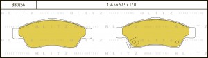 Колодки тормозные дисковые BB0266 BLITZ