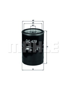 Фильтр масляный двигателя OC479 MAHLE