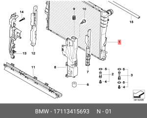 Радиатор охлаждения ДВС 17 11 3 415 693 BMW