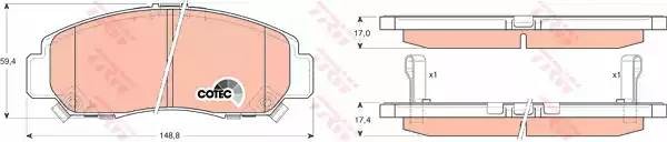 Колодки тормозные дисковые GDB3268 TRW