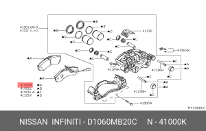 Колодки тормозные дисковые D1060MB20C NISSAN