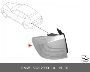 Фонарь задний 63 21 2 990 114 BMW