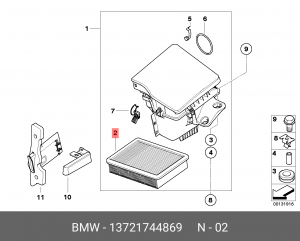 Фильтр воздушный 13 72 1 744 869 BMW