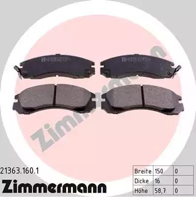 Колодки тормозные дисковые 21363.160.1 ZIMMERMANN