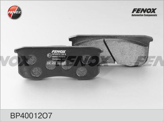 КОЛОДКИ ТОРМОЗНЫЕ ДИСКОВЫЕ ПЕРЕДНИЕ BP40012O7 FENOX