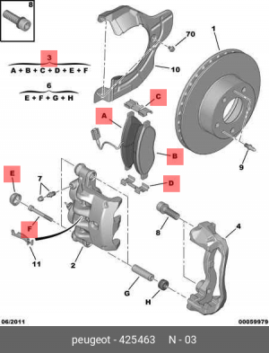 Колодки тормозные дисковые 4254 63 CITROEN