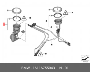 Насос электрический топливной системы 16 11 6 755 043 BMW