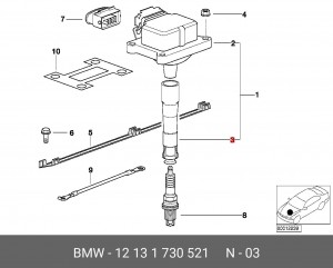 Наконечник свечи зажигания 12 13 1 730 521 BMW