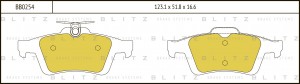 Колодки тормозные дисковые BB0254 BLITZ