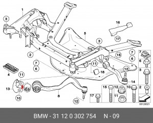 Сайлентблоки подвески (комплект) 31 12 0 302 754 BMW