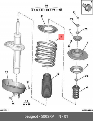 Пружина подвески 5002 RV CITROEN