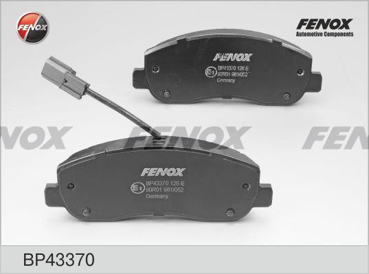 КОЛОДКИ ТОРМОЗНЫЕ ДИСКОВЫЕ ПЕРЕДНИЕ BP43370 FENOX