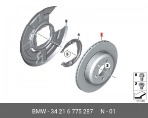 Диск тормозной 34 21 6 775 287 BMW