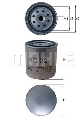 Фильтр топливный KC22 MAHLE