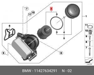 Фильтр масляный двигателя 11 42 7 634 291 BMW