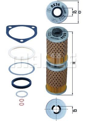 Фильтр масляный двигателя OX183/5D1 MAHLE