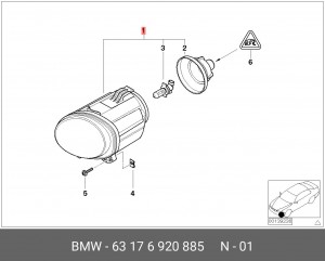 Фара противотуманная 63 17 6 920 885 BMW