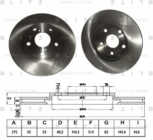 Диск тормозной BS0356 BLITZ