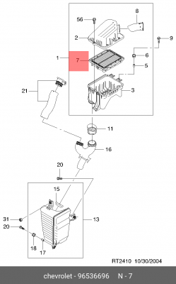 Фильтр воздушный 96536696 DAEWOO