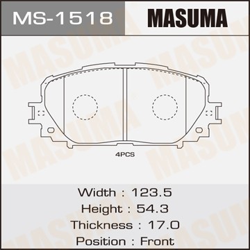 Колодки тормозные дисковые MS1518 MASUMA