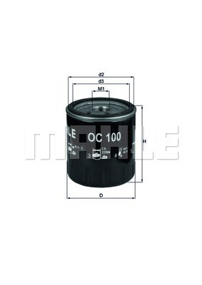 Фильтр масляный двигателя OC 100 MAHLE