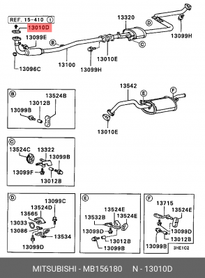 Прокладка системы выпуска ОГ MB156180 MITSUBISHI