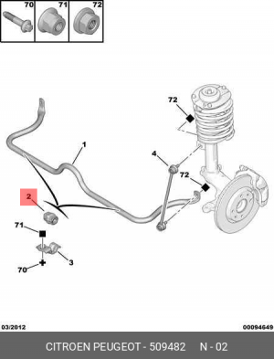 Втулка стабилизатора 5094 82 CITROEN