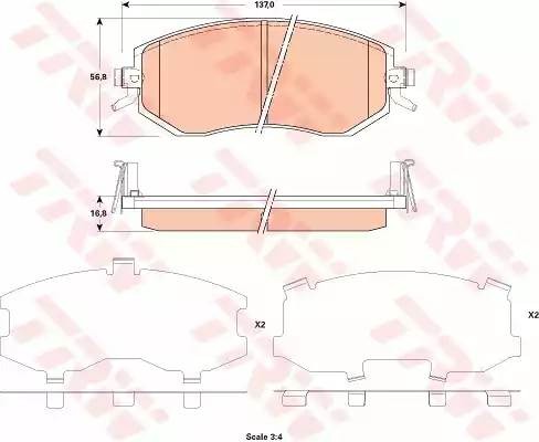 Колодки тормозные дисковые GDB3519 TRW