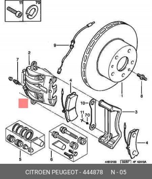 Суппорт тормозной (ремкомплект) 4448 78 CITROEN