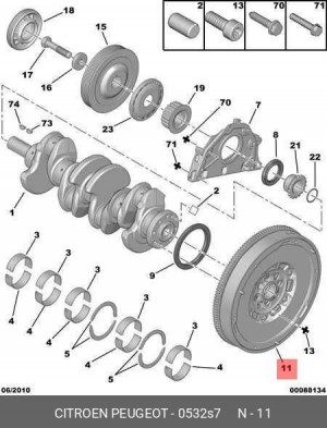Маховик коленвала 0532 S7 CITROEN