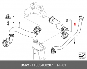 Патрубок системы охлаждения ДВС 11 53 3 400 207 BMW