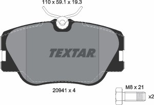 Колодки тормозные дисковые 2094102 TEXTAR