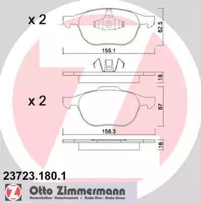 Колодки тормозные дисковые 23723.180.1 ZIMMERMANN