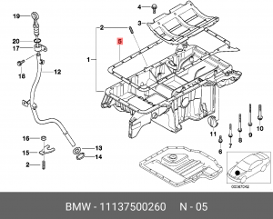 Прокладка масляного поддона ДВС 11 13 7 500 260 BMW