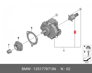 Трубка топливная 13 51 7 787 186 BMW