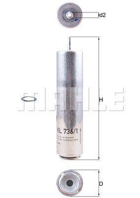 Фильтр топливный KL736/1D MAHLE