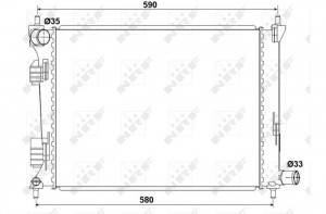 Радиатор охлаждения ДВС 53166 NRF