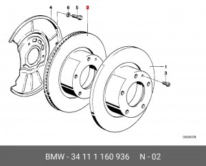 Диск тормозной 34 11 1 160 936 BMW