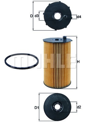 Фильтр масляный двигателя OX205/2D MAHLE