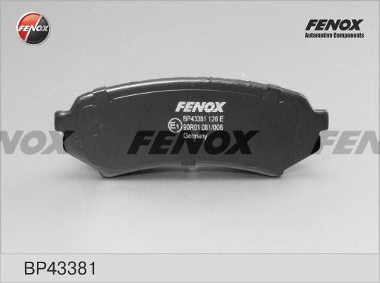 КОЛОДКИ ТОРМОЗНЫЕ ДИСКОВЫЕ ЗАДНИЕ BP43381 FENOX