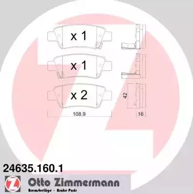 Колодки тормозные дисковые 24635.160.1 ZIMMERMANN