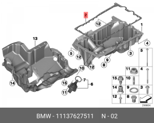 Прокладка масляного поддона ДВС 11 13 7 627 511 BMW