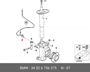 Датчик ABS 34 52 6 756 375 BMW
