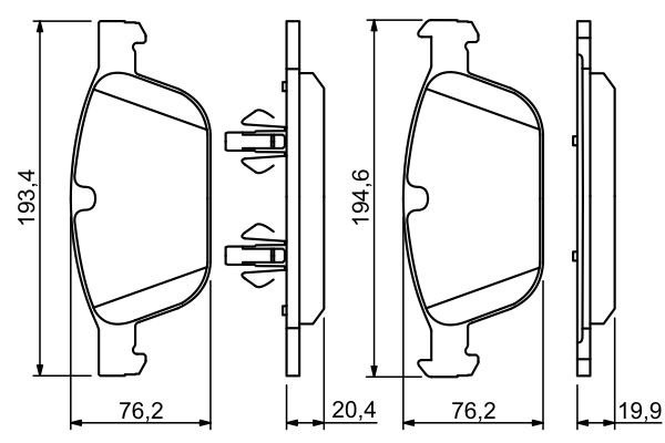 Колодки тормозные дисковые 0 986 494 305 BOSCH