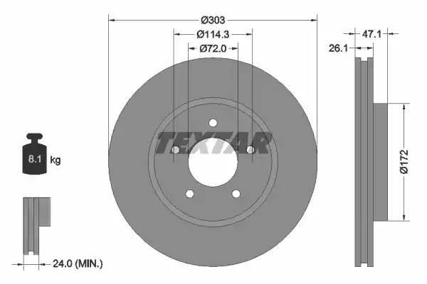 Диск тормозной 92197703 TEXTAR
