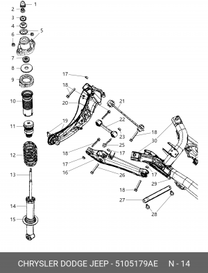 Амортизатор подвески 5105 179AE CHRYSLER