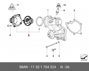 Термостат системы охлаждения 11 53 1 704 324 BMW