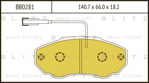 Колодки тормозные дисковые BB0281 BLITZ