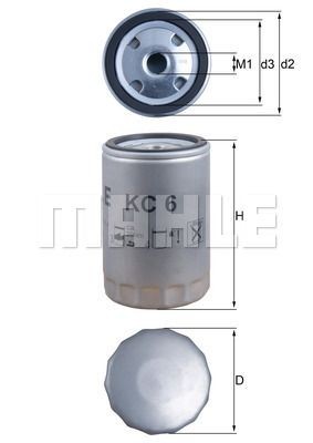 Фильтр топливный KC6 MAHLE