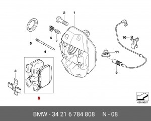 Колодки тормозные дисковые 34 21 6 784 808 BMW